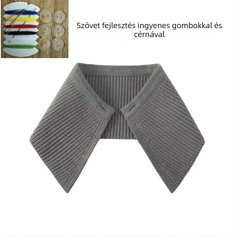 Shatongman Gyerekeknek Levehető Ríbben Négyzet Gallér Tollas Díszítéssel, Koreai Stílusú Nagy Gallér, Meleg, Foltmentes, Poliészter Külső és Poliészter Belső, 2025 Tavasz