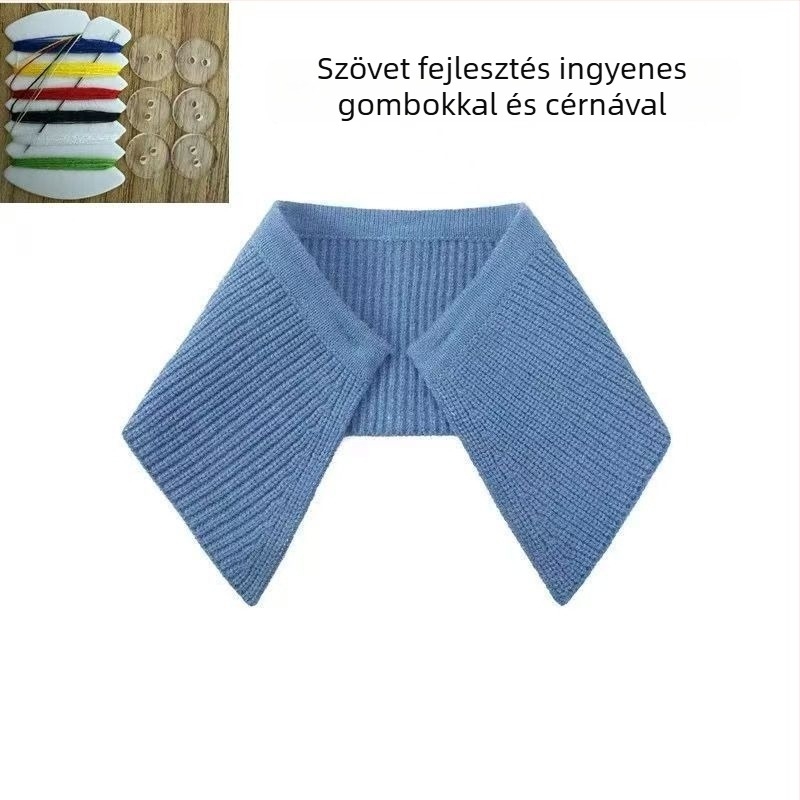 Shatongman Gyerekeknek Levehető Ríbben Négyzet Gallér Tollas Díszítéssel, Koreai Stílusú Nagy Gallér, Meleg, Foltmentes, Poliészter Külső és Poliészter Belső, 2025 Tavasz