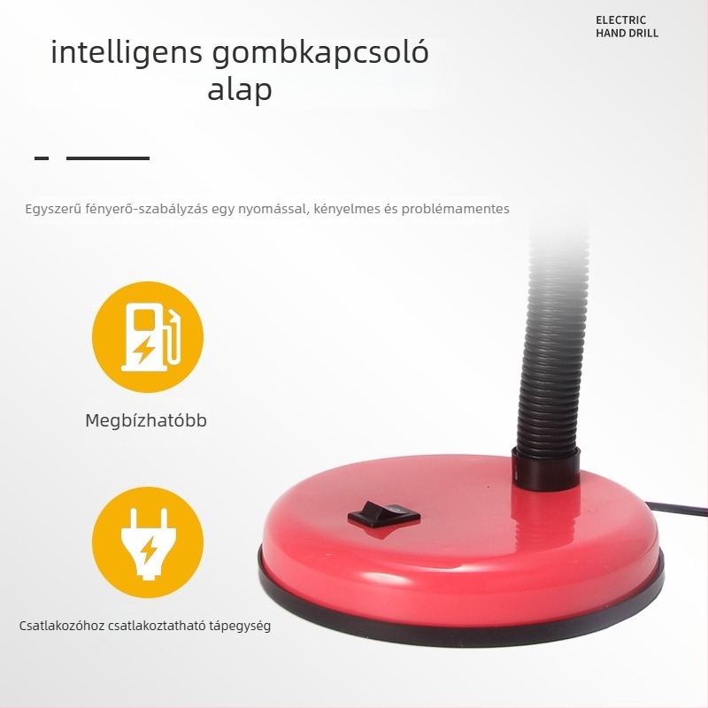 Szemvédő íróasztali lámpa tolltartóval (CRI ≥95; fém árnyékoló; intelligens vezérlés; 220V; gombkapcsoló)