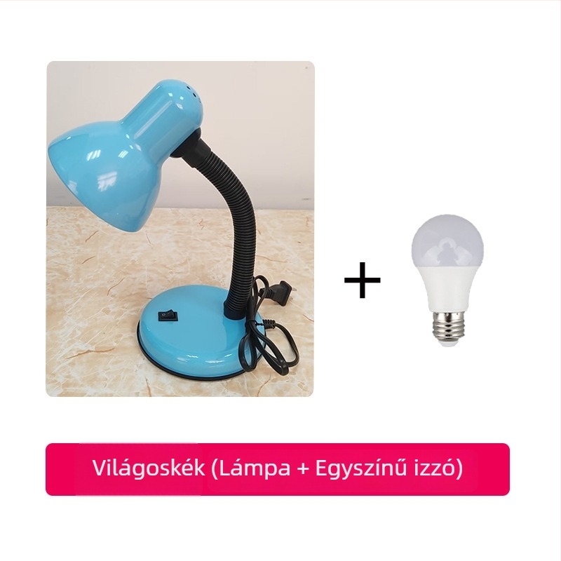 Szemvédő íróasztali lámpa tolltartóval (CRI ≥95; fém árnyékoló; intelligens vezérlés; 220V; gombkapcsoló)
