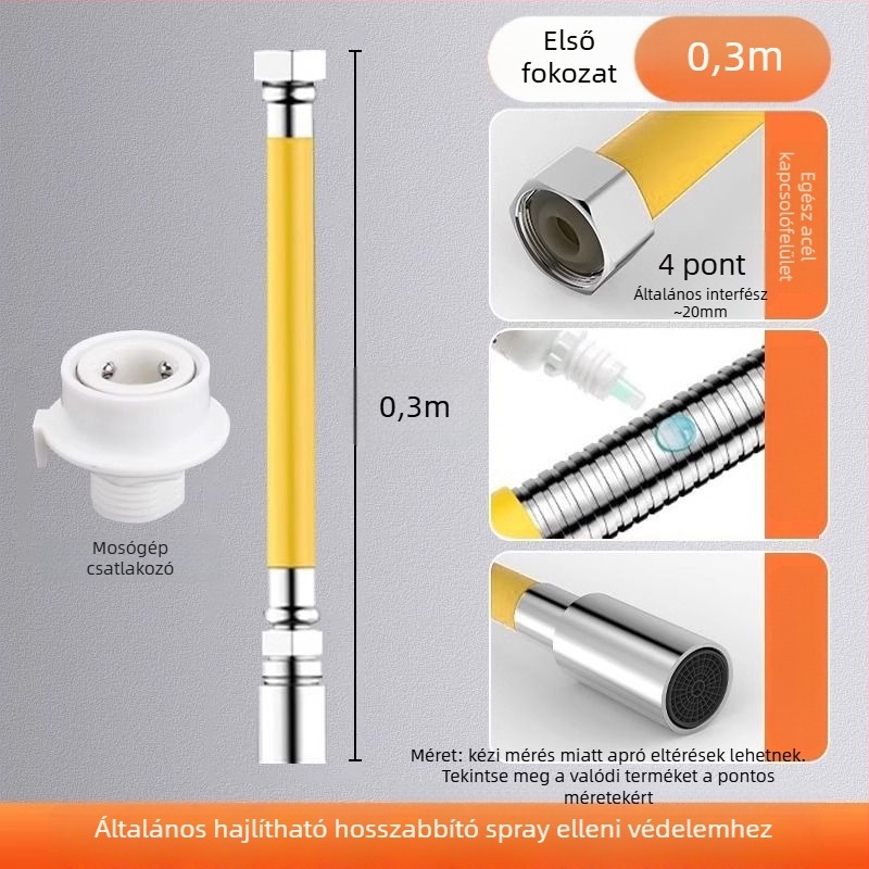 Fürdőszobai csapnyújtó, rozsdamentes acélból, gyors csatlakozású telepítés, elektroplatált felület, egykaros vagy kétkaros vezérlés, 0–100°C
