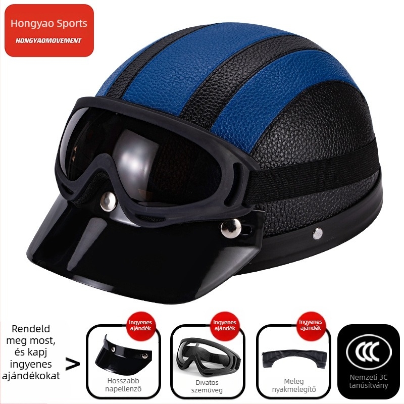 Fél sisak elektromos járművekhez, ABS anyagból, 3C tanúsítvány, felnőtteknek, egész éves használatra