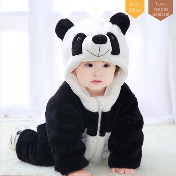 Uniszex bébi overál kapucnival, hosszú ujjú, flanel–poliészter anyag – tavasz–ősz–tél, márka Tolo Rabbit