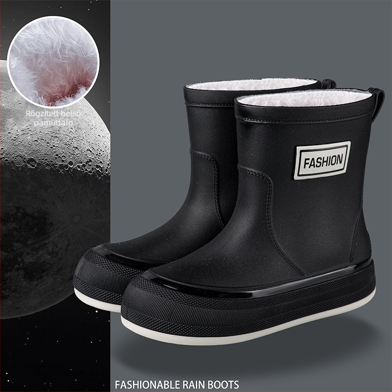 Női vízálló PVC esőcsizma, rövid szár, csúszásmentes talp, 1–3 cm sarok, négy évszakos