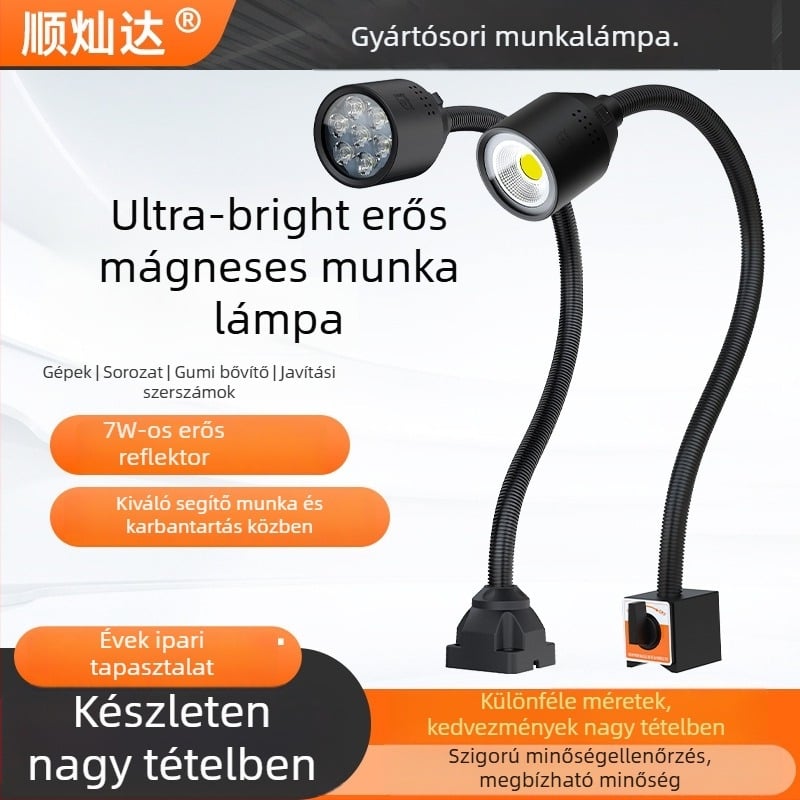 LED gépészeti munka lámpa mágneses alapú és rugalmas tömlővel esztergához