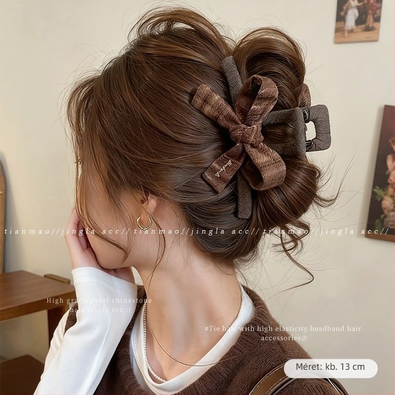 Leopard mintás hajcsat, cápa alakú hajklip, kézzel készített velúr-szátén anyagú hajékszer