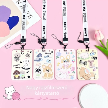 ABS Kártyatartó, Rajzfilm Stílusú, Anti-Lost Védőtok, Diák- és Campus Kártyákhoz, Könyvtári és Játék/ID Kártyákhoz