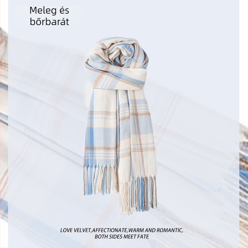 Női téli sál — warp-kötésű, melegen tart, téli szezon, fő anyag >96%, Eredet: Hangzhou, modern városi stílus