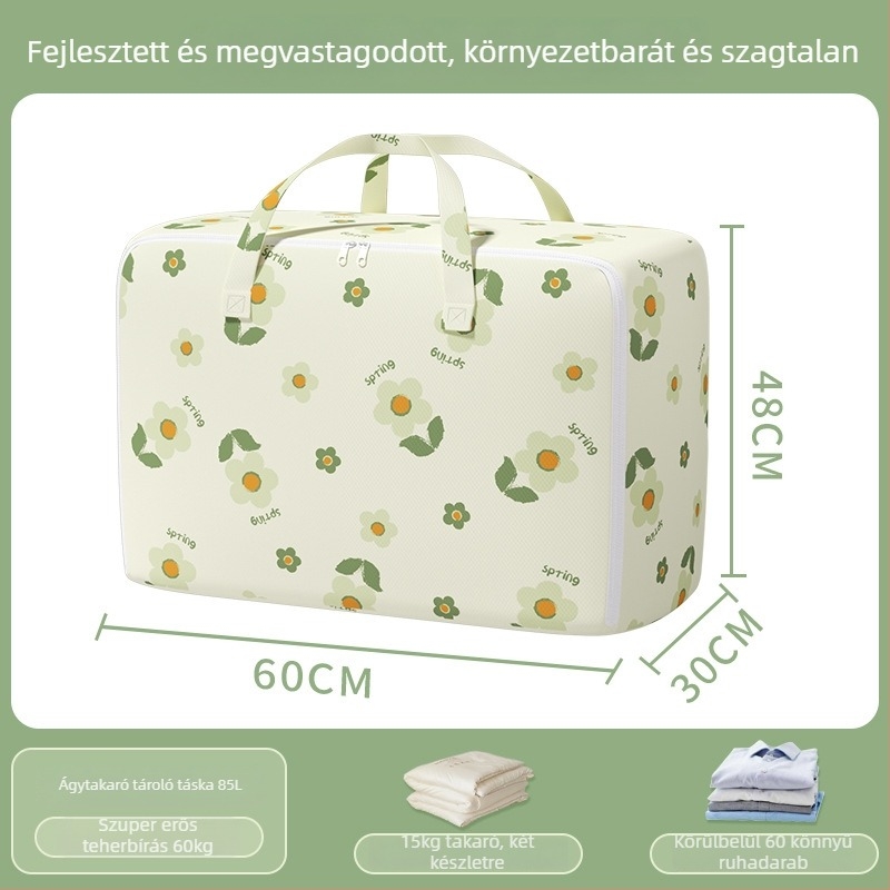 Költöztető táska nagy kapacitású ruhák és paplanok tárolására, cipzárral, por- és nedvességálló, kocka alakú, többfunkciós
