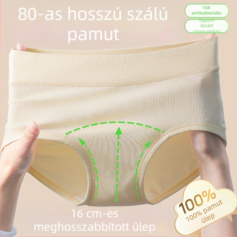 80 darab női pamut alsónemű, antibakteriális, bővített ágyékkal