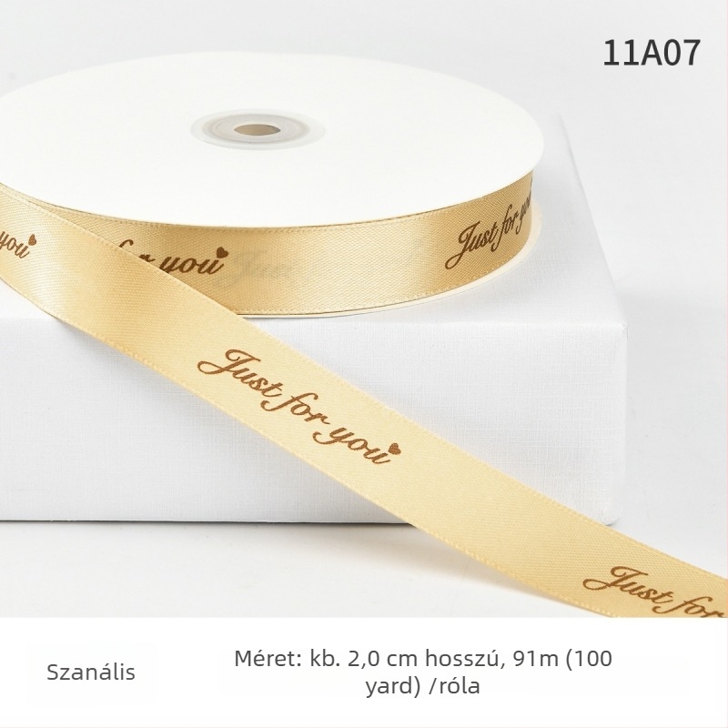 Jiahua szatén szalag angol betűkkel Valentin-napra – ajándékcsomagoláshoz, virágcsokrok díszítéséhez, DIY