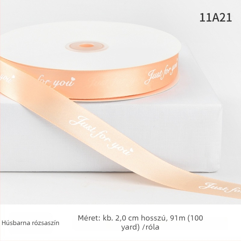 Jiahua szatén szalag angol betűkkel Valentin-napra – ajándékcsomagoláshoz, virágcsokrok díszítéséhez, DIY