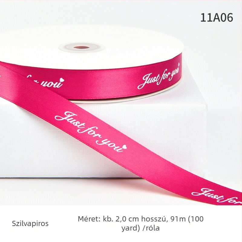 Jiahua szatén szalag angol betűkkel Valentin-napra – ajándékcsomagoláshoz, virágcsokrok díszítéséhez, DIY