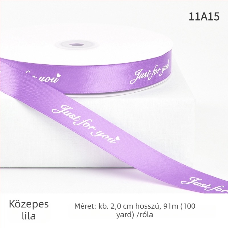 Jiahua szatén szalag angol betűkkel Valentin-napra – ajándékcsomagoláshoz, virágcsokrok díszítéséhez, DIY