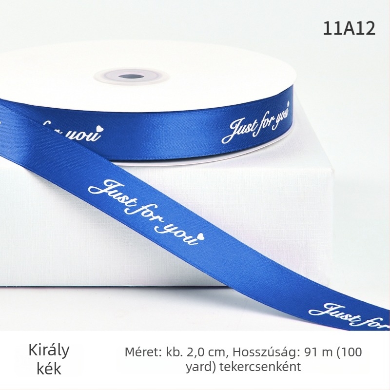 Jiahua szatén szalag angol betűkkel Valentin-napra – ajándékcsomagoláshoz, virágcsokrok díszítéséhez, DIY