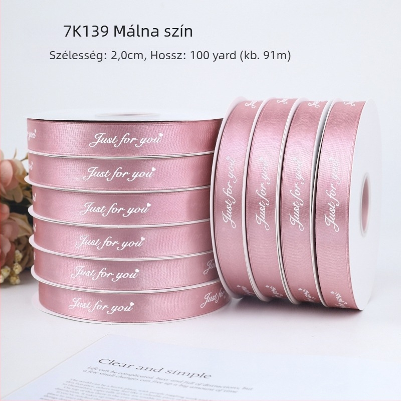 Jiahua szatén szalag angol betűkkel Valentin-napra – ajándékcsomagoláshoz, virágcsokrok díszítéséhez, DIY