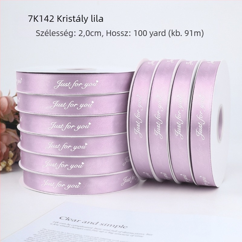 Jiahua szatén szalag angol betűkkel Valentin-napra – ajándékcsomagoláshoz, virágcsokrok díszítéséhez, DIY