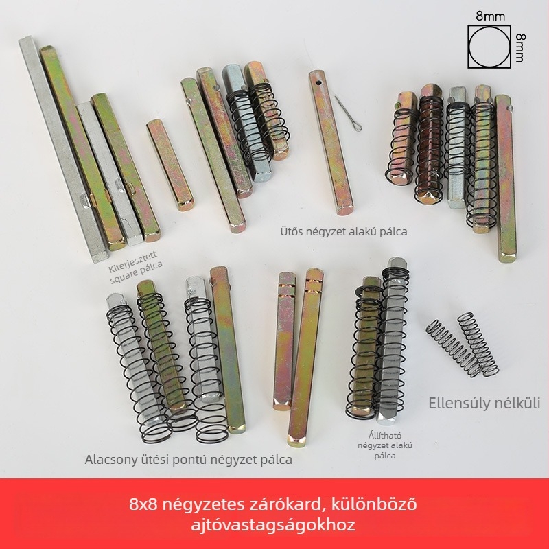 Záró rúd, négyzet alakú rúd, cink ötvözet, modern minimál stílus, különböző ajtózárakhoz