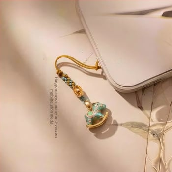 Fém telefonhordozó lánc galvanizált bevonattal, rocking horse motívum, kínai stílus, 2025 tavasz kiadás