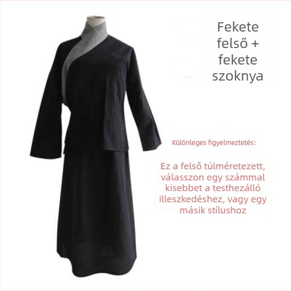 Ősi kínai stílusú jelmez felsővel és hosszú szoknyával, színpadi szolgáló megjelenés