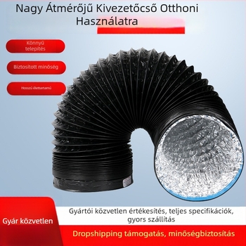 Konyhai kipufogócső, vastagított háromrétegű cső, teleszkópos, csatlakozás