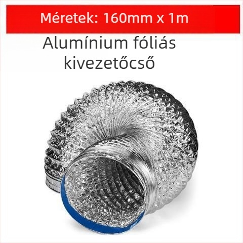 Konyhai kipufogócső, vastagított háromrétegű cső, teleszkópos, csatlakozás