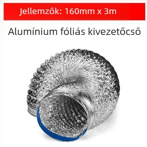 Konyhai kipufogócső, vastagított háromrétegű cső, teleszkópos, csatlakozás