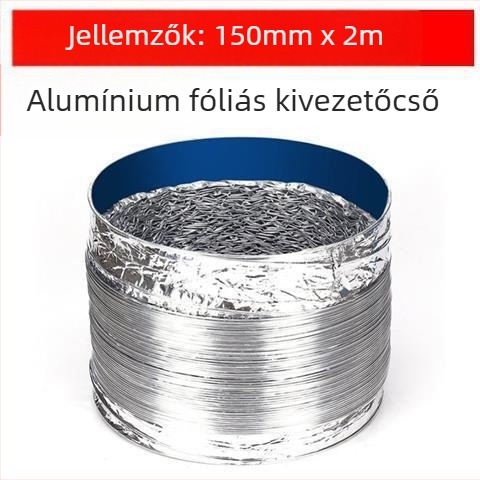 Konyhai kipufogócső, vastagított háromrétegű cső, teleszkópos, csatlakozás