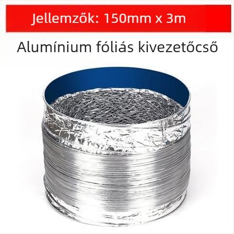 Konyhai kipufogócső, vastagított háromrétegű cső, teleszkópos, csatlakozás