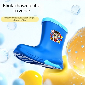 Gyerekeknek készült esőcsizmák PVC felsőrésszel, csúszásmentes talppal, vízálló, fleece-bélés, középmagas.