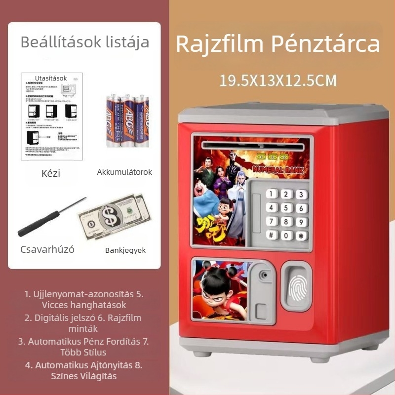 Aoxian gyerekeknek készült rajzfilm-stílusú okos persely, műanyag, állat alakú, ideális születésnapi ajándék