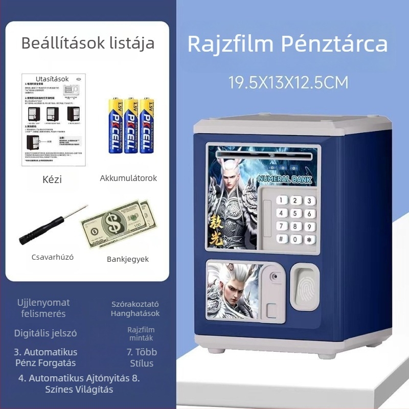 Aoxian gyerekeknek készült rajzfilm-stílusú okos persely, műanyag, állat alakú, ideális születésnapi ajándék