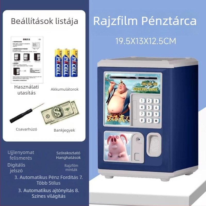 Aoxian gyerekeknek készült rajzfilm-stílusú okos persely, műanyag, állat alakú, ideális születésnapi ajándék