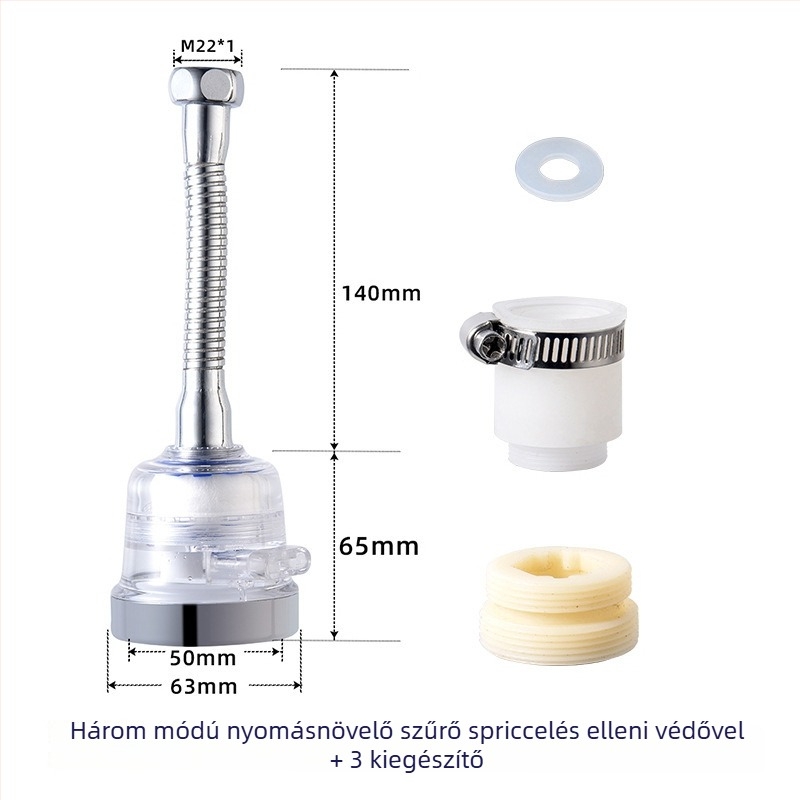 Zuhanyfej – felső sugár, műanyag, masszázs/buborék/eső módok, 0-90C, 0.6 MPa