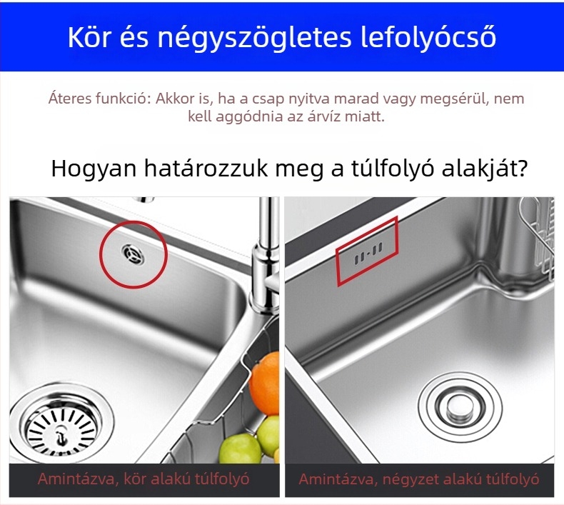 Konyhai mosogató túlfolyócső, 3-utas lefolyó, egységes/dvós mosogatótálcához, ABS+ EVA anyag, CE tanúsítvány