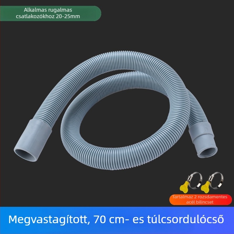 Konyhai mosogató túlfolyócső, 3-utas lefolyó, egységes/dvós mosogatótálcához, ABS+ EVA anyag, CE tanúsítvány