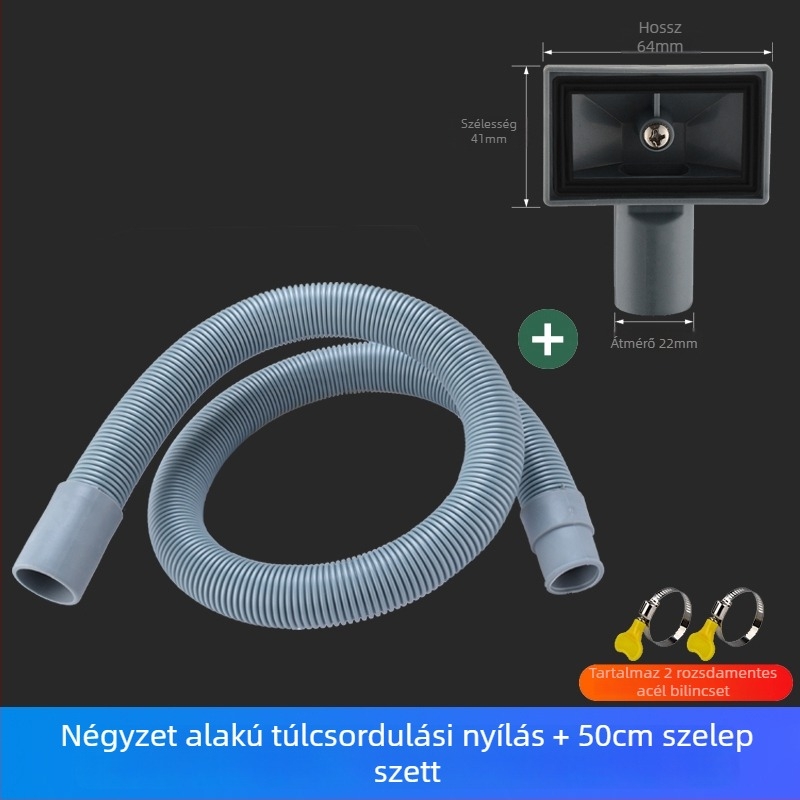 Konyhai mosogató túlfolyócső, 3-utas lefolyó, egységes/dvós mosogatótálcához, ABS+ EVA anyag, CE tanúsítvány