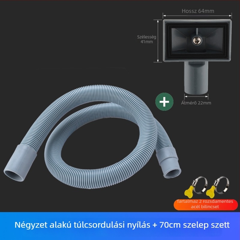 Konyhai mosogató túlfolyócső, 3-utas lefolyó, egységes/dvós mosogatótálcához, ABS+ EVA anyag, CE tanúsítvány