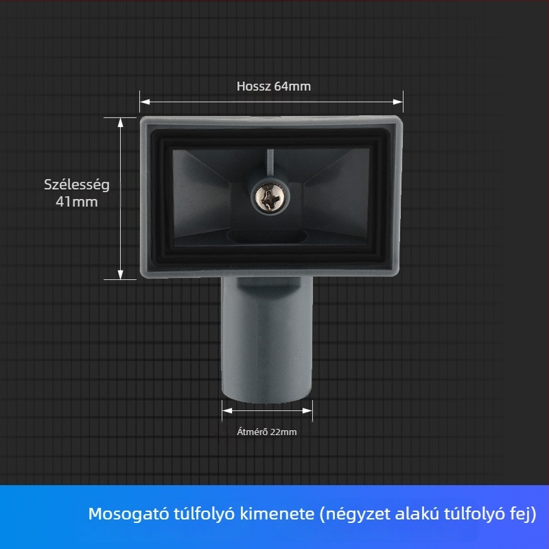 Konyhai mosogató túlfolyócső, 3-utas lefolyó, egységes/dvós mosogatótálcához, ABS+ EVA anyag, CE tanúsítvány