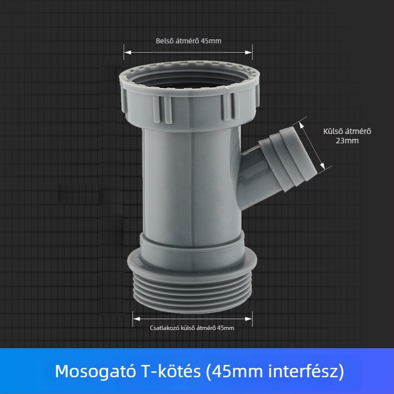 Konyhai mosogató túlfolyócső, 3-utas lefolyó, egységes/dvós mosogatótálcához, ABS+ EVA anyag, CE tanúsítvány
