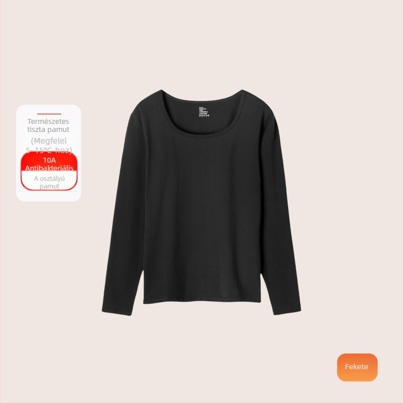 Női pamut termoalsó és felsőruha készlet: vékony anyag (121–140 g/m²), 95–100% pamut, kerek nyakú, hosszú ujjú felső és hozzá tartozó nadrág, alapréteg külső visehez