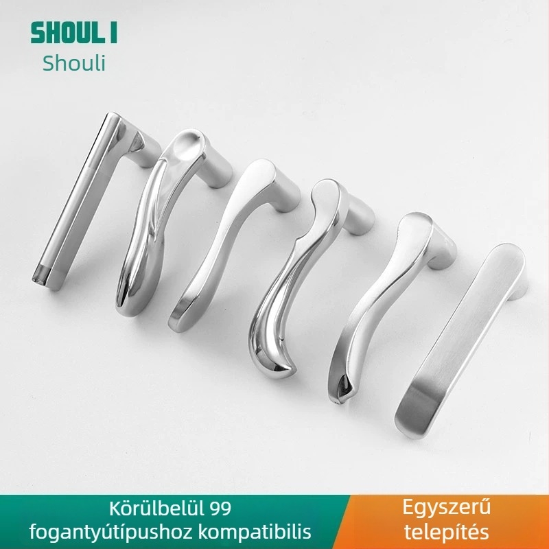 Záras ajtókilincs rozsdamentes acélból, modell ZH-BXGSB, beltéri ajtókhoz hálószobai használatra, modern és egyszerű stílus