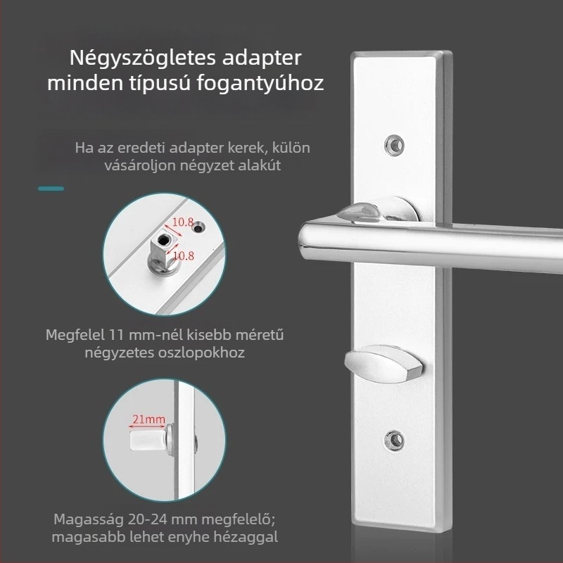 Záras ajtókilincs rozsdamentes acélból, modell ZH-BXGSB, beltéri ajtókhoz hálószobai használatra, modern és egyszerű stílus