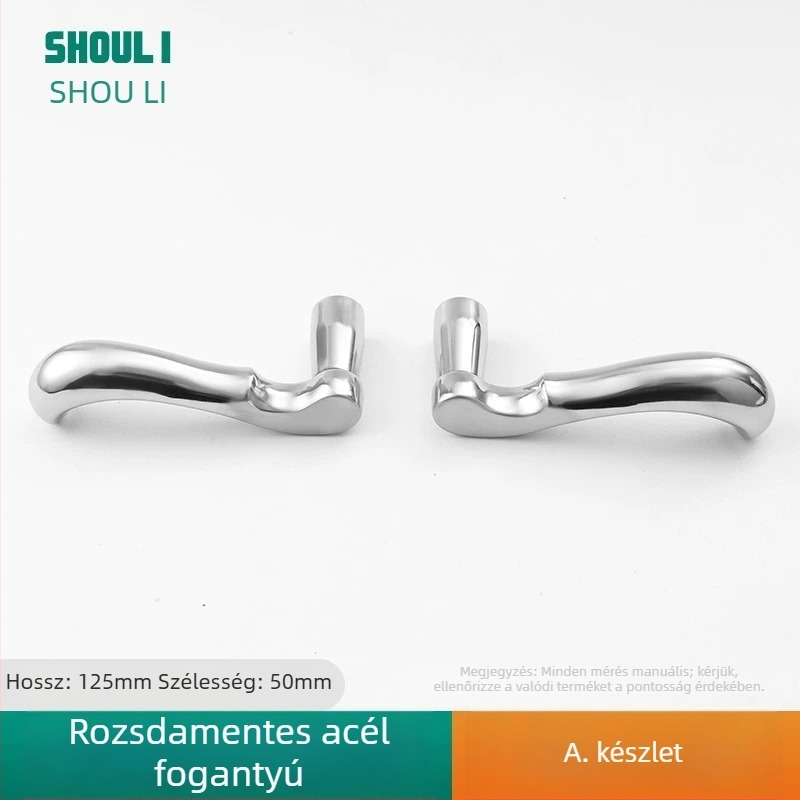 Záras ajtókilincs rozsdamentes acélból, modell ZH-BXGSB, beltéri ajtókhoz hálószobai használatra, modern és egyszerű stílus