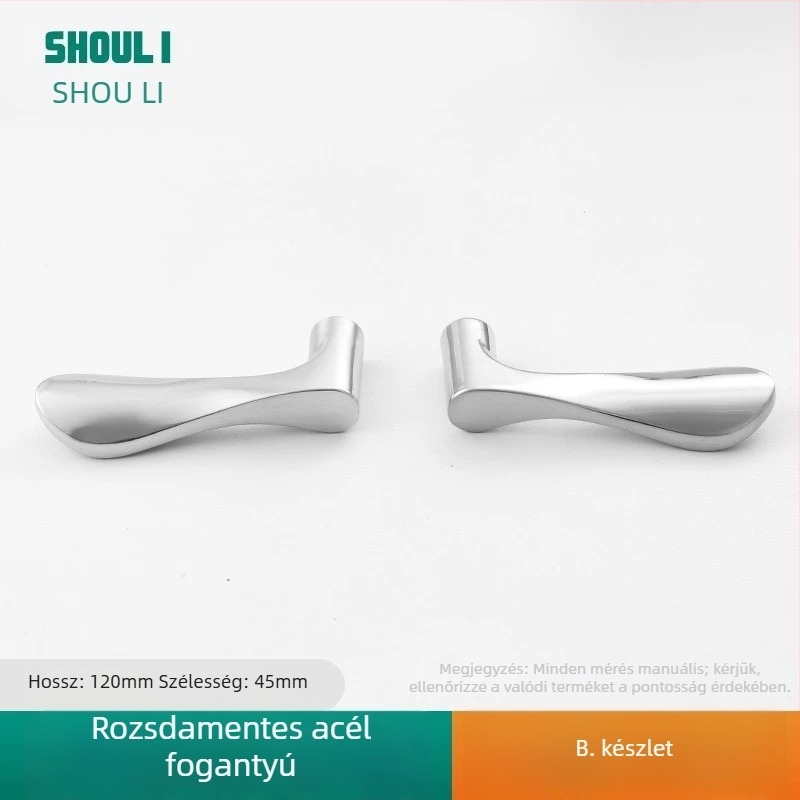 Záras ajtókilincs rozsdamentes acélból, modell ZH-BXGSB, beltéri ajtókhoz hálószobai használatra, modern és egyszerű stílus