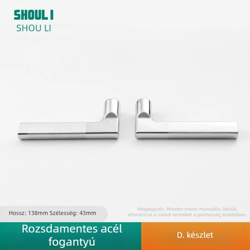 Záras ajtókilincs rozsdamentes acélból, modell ZH-BXGSB, beltéri ajtókhoz hálószobai használatra, modern és egyszerű stílus