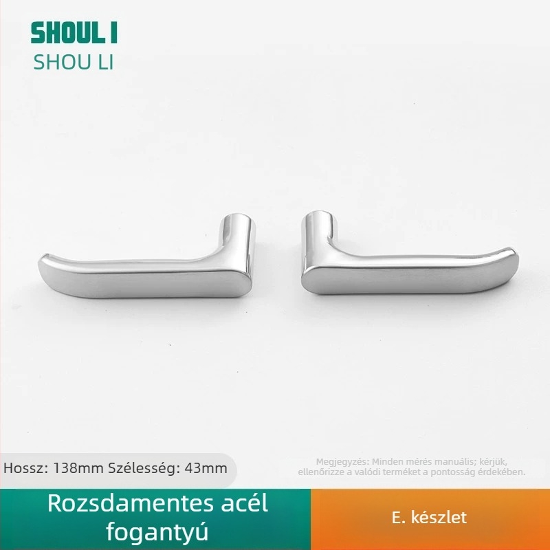 Záras ajtókilincs rozsdamentes acélból, modell ZH-BXGSB, beltéri ajtókhoz hálószobai használatra, modern és egyszerű stílus