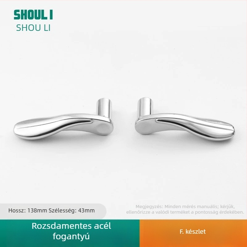 Záras ajtókilincs rozsdamentes acélból, modell ZH-BXGSB, beltéri ajtókhoz hálószobai használatra, modern és egyszerű stílus