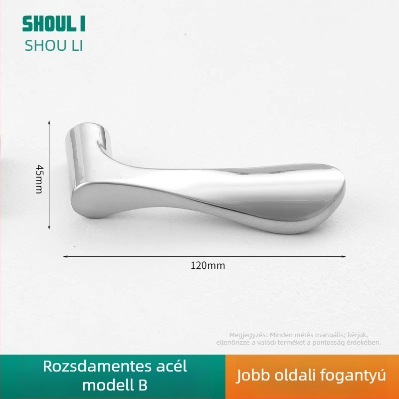 Záras ajtókilincs rozsdamentes acélból, modell ZH-BXGSB, beltéri ajtókhoz hálószobai használatra, modern és egyszerű stílus