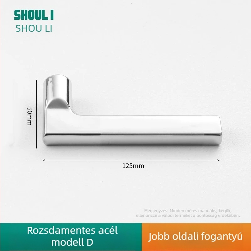 Záras ajtókilincs rozsdamentes acélból, modell ZH-BXGSB, beltéri ajtókhoz hálószobai használatra, modern és egyszerű stílus